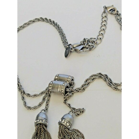 Lia Sophia Kiam Family Collection Silver Tone "Curtain call"  NECKLACE" 17-20" - Picture 1 of 9